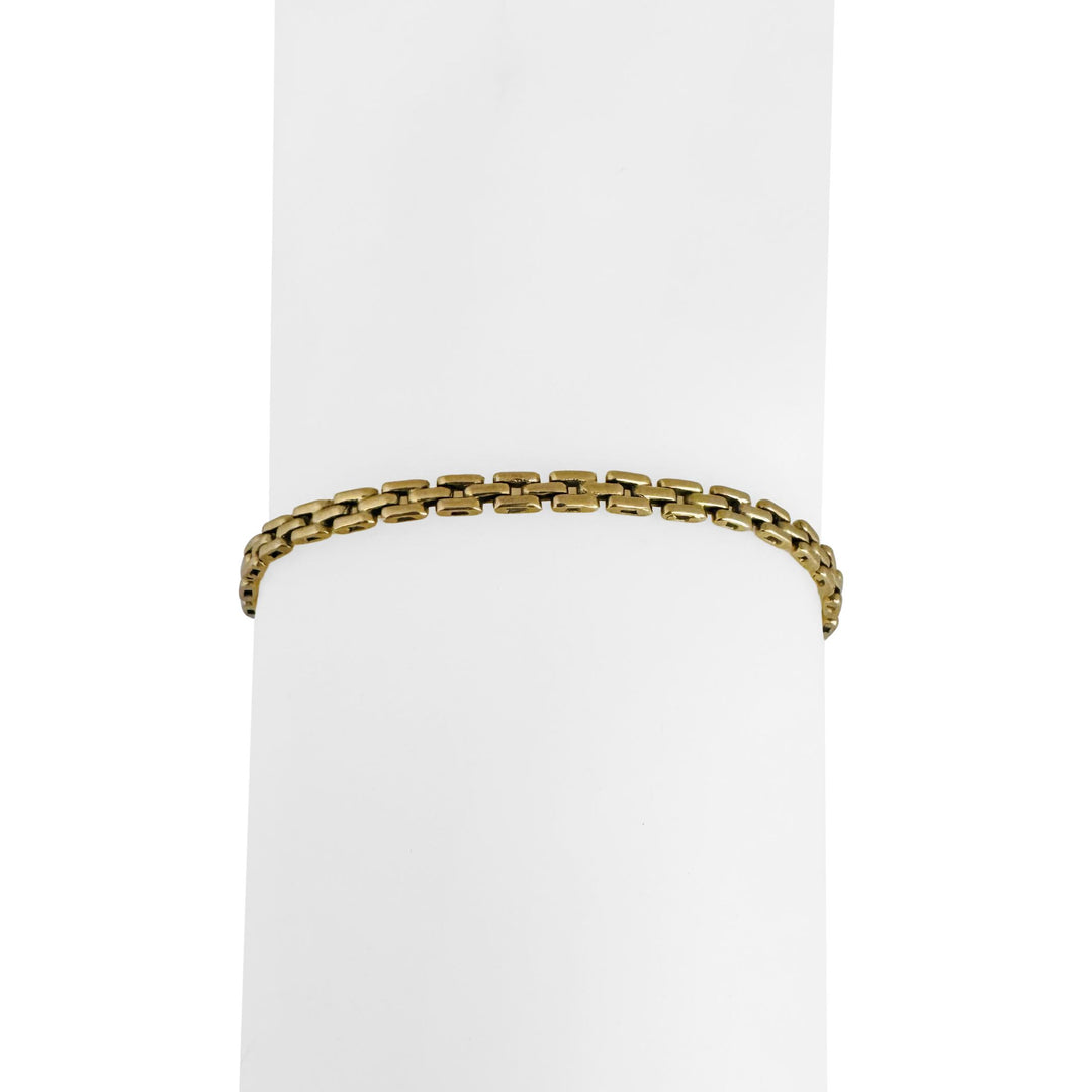 18k Yellow Gold 7.6g Vintage Thin 3mm Panther Link Bracelet 7.25"