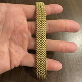 14k Yellow Gold 29g Ladies Vintage 14mm Fancy Mesh Link Bracelet Italy 7.5"