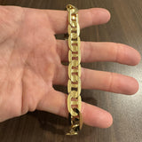 14k Yellow Gold 36.3g Solid Men's 11mm Mariner Link Bracelet Italy 8.25"