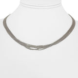 18k White Gold 8.8g Six Strand Cable Link Necklace 16"