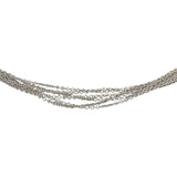 18k White Gold 8.8g Six Strand Cable Link Necklace 16"
