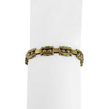 18k Yellow Gold 25.2g Men's Vintage 7.5mm Fancy Link Bracelet Italy 8.5"