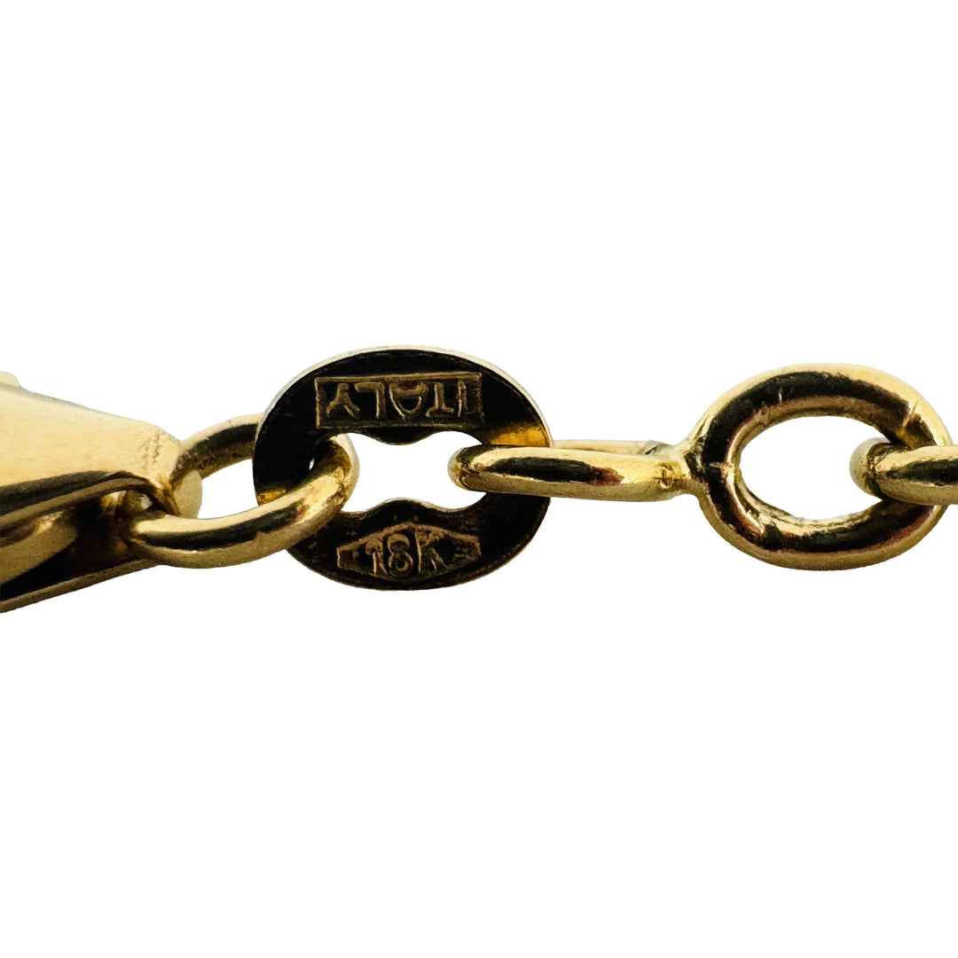 18k Yellow Gold 3.4g Hollow Light 3mm Cable Link Bracelet Italy 7"