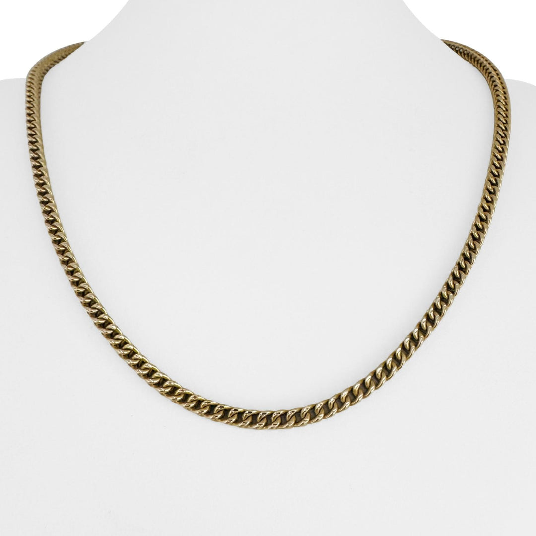 14k Yellow Gold 21.4g Diamond Cut 3.5mm Squared Franco Link Chain Necklace 20"