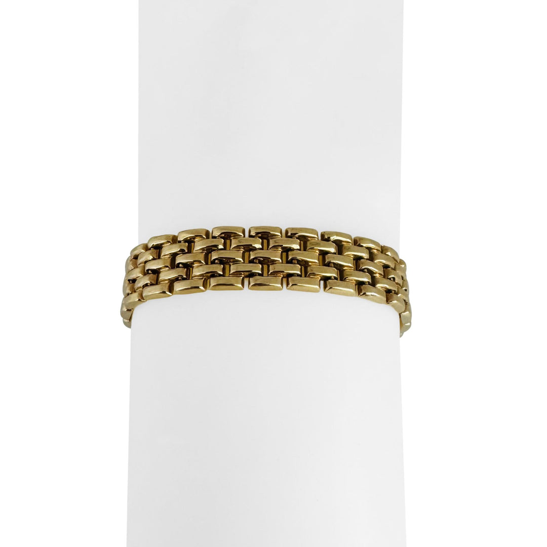14k Yellow Gold 20.2g Vintage 10.5mm Panther Link Bracelet Italy 8"