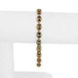14k Yellow White and Rose Gold 6.2g Puffy Mariner Link Bracelet Italy 7.5"