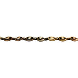 14k Yellow White and Rose Gold 6.2g Puffy Mariner Link Bracelet Italy 7.5"