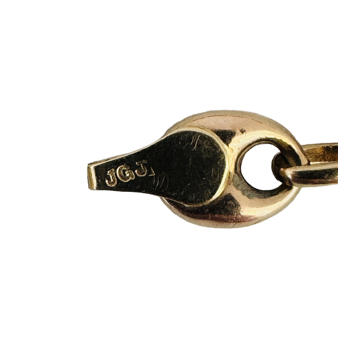 14k Yellow White and Rose Gold 6.2g Puffy Mariner Link Bracelet Italy 7.5"