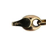 14k Yellow White and Rose Gold 6.2g Puffy Mariner Link Bracelet Italy 7.5"