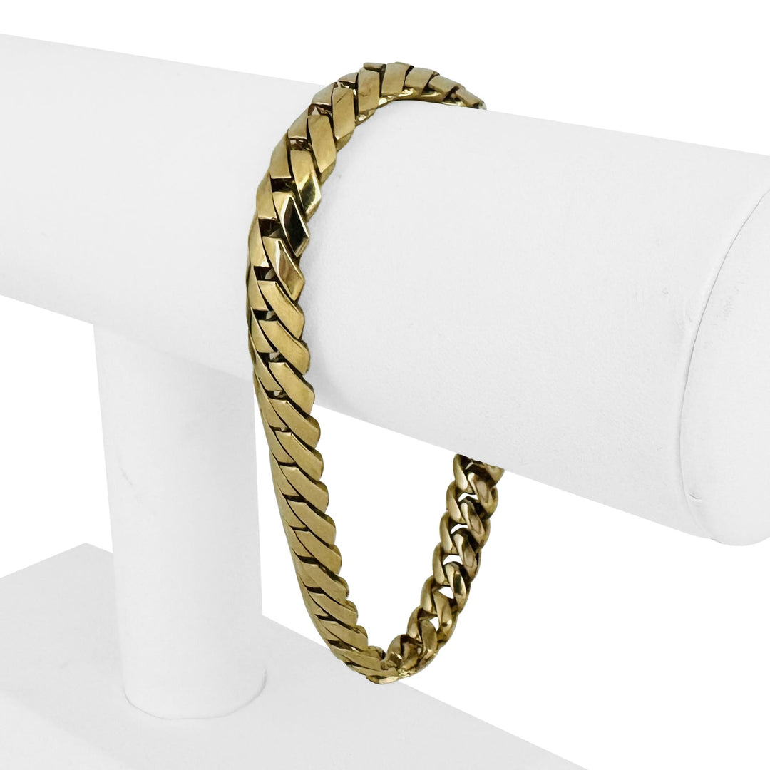 14k Yellow Gold 45.7g Solid 8mm Sleek Cuban Curb Link Bracelet 7.75"