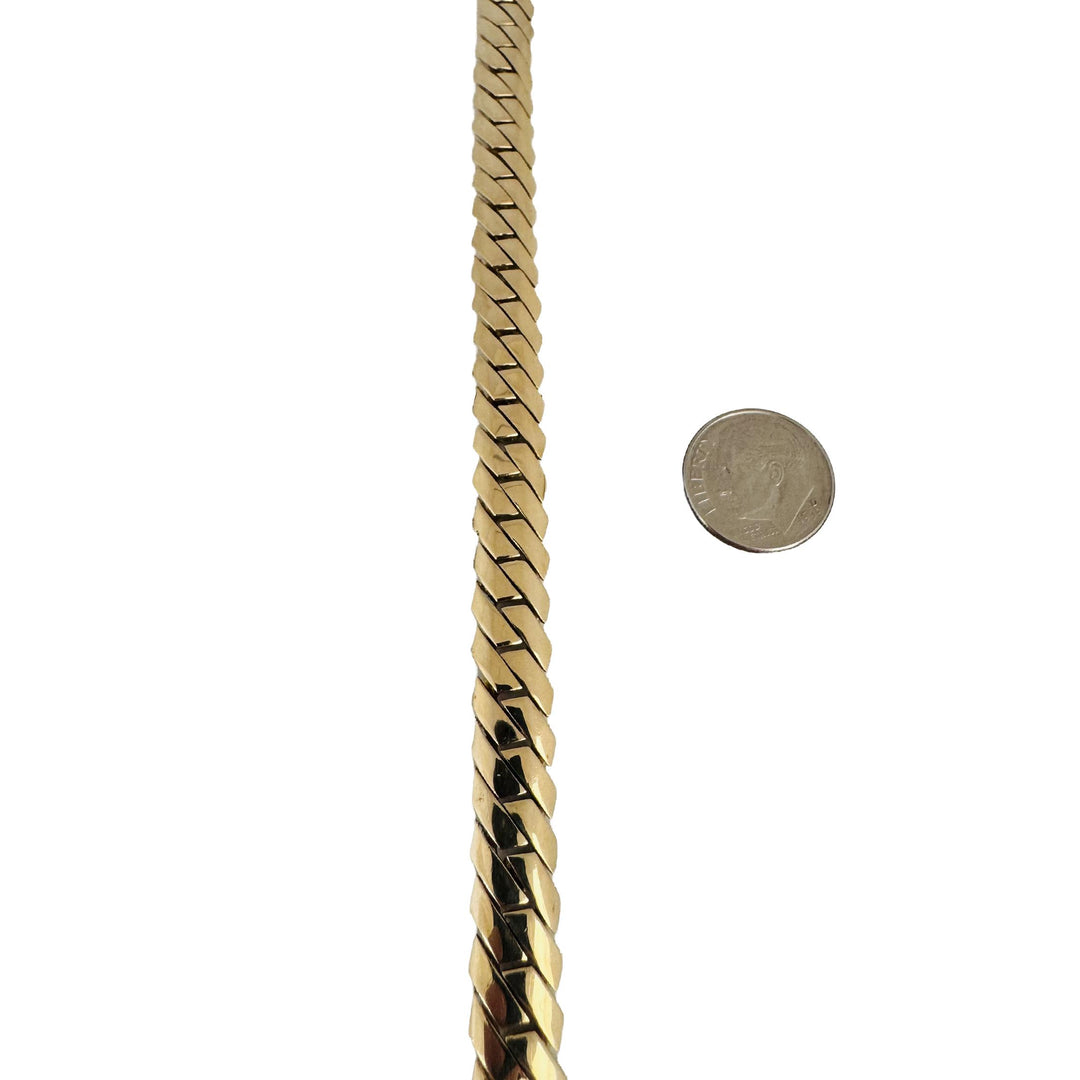 14k Yellow Gold 45.7g Solid 8mm Sleek Cuban Curb Link Bracelet 7.75"