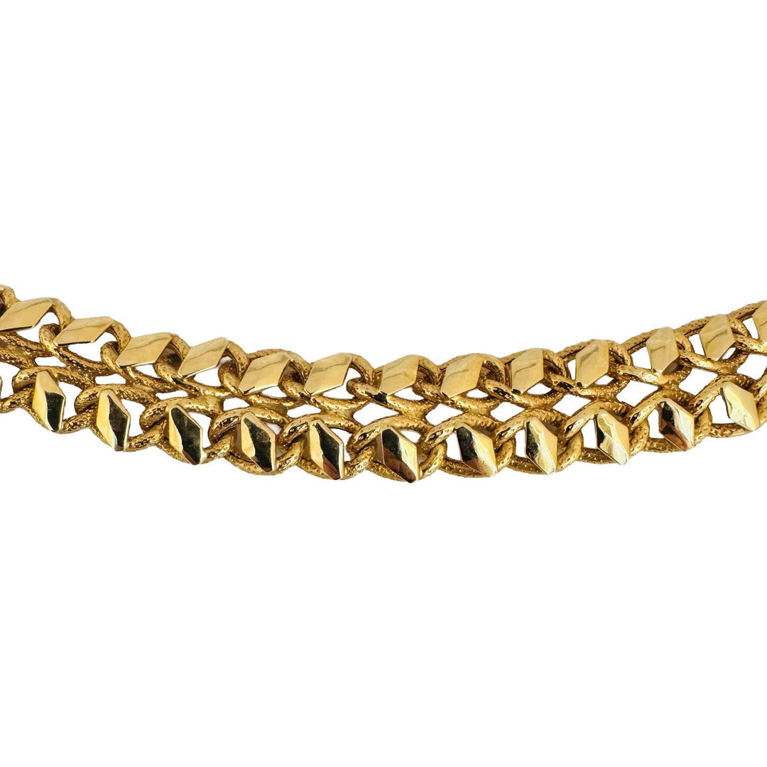 14k Yellow Gold 18.6g Ladies 10.5mm Fancy Link Chain Necklace Italy 17"