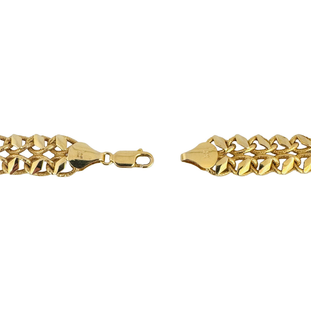 14k Yellow Gold 18.6g Ladies 10.5mm Fancy Link Chain Necklace Italy 17"