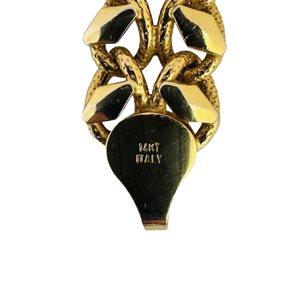 14k Yellow Gold 18.6g Ladies 10.5mm Fancy Link Chain Necklace Italy 17"