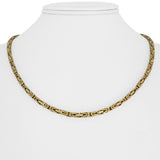 14k Yellow Gold 23.4g Solid Thin 2.5mm Squared Byzantine Link Necklace Italy 18"