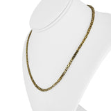 14k Yellow Gold 23.4g Solid Thin 2.5mm Squared Byzantine Link Necklace Italy 18"
