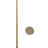 14k Yellow Gold 23.4g Solid Thin 2.5mm Squared Byzantine Link Necklace Italy 18"