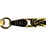 14k Yellow Gold 23.4g Solid Thin 2.5mm Squared Byzantine Link Necklace Italy 18"