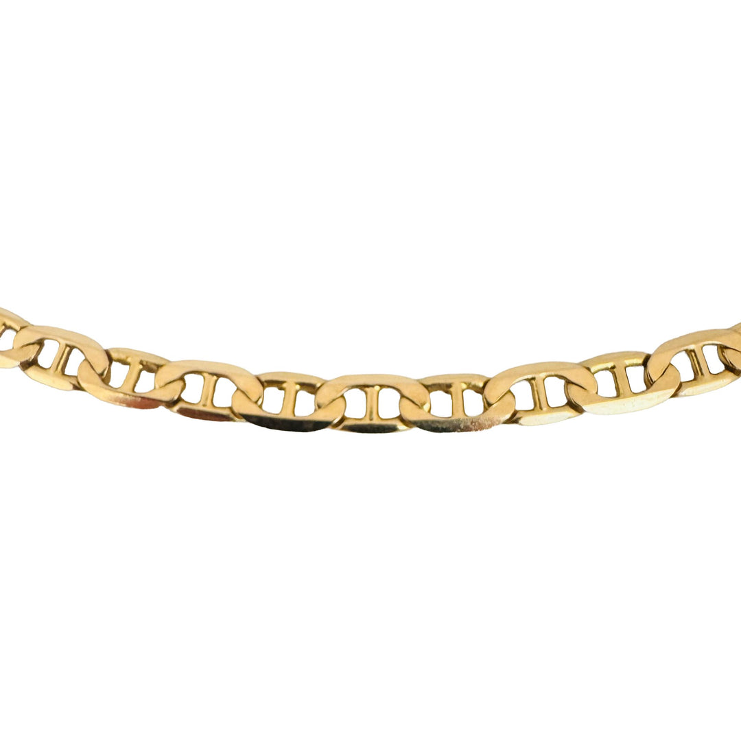 14k Yellow Gold 17.2g Solid Men's 4mm Mariner Link Chain Necklace Italy 21"