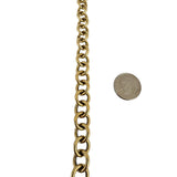 14k Yellow Gold 22.6g Circle Link Bracelet with Heart Charm Toggle 7.5"