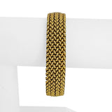 14k Yellow Gold 29g Ladies Vintage 14mm Fancy Mesh Link Bracelet Italy 7.5"