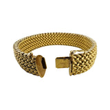 14k Yellow Gold 29g Ladies Vintage 14mm Fancy Mesh Link Bracelet Italy 7.5"