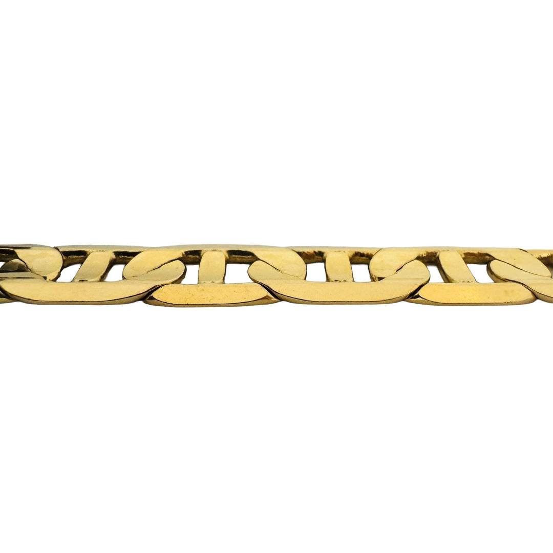 14k Yellow Gold 36.3g Solid Men's 11mm Mariner Link Bracelet Italy 8.25"