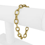 14k Yellow Gold 12.3g Semi Solid 9mm Oval Cable Link Bracelet 7.5"