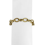 14k Yellow Gold 12.3g Semi Solid 9mm Oval Cable Link Bracelet 7.5"