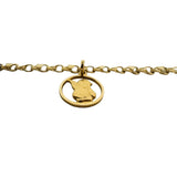 14k Yellow Gold 5.5g Light Double Circle Link Baby Angel Charm Bracelet 7.5"