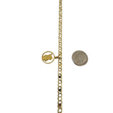 14k Yellow Gold 5.5g Light Double Circle Link Baby Angel Charm Bracelet 7.5"