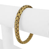 14k Yellow Gold 14.8g Woven Braided Flex Bangle Bracelet Italy 6.75"