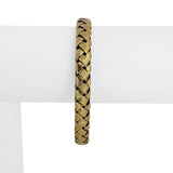 14k Yellow Gold 14.8g Woven Braided Flex Bangle Bracelet Italy 6.75"