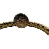 14k Yellow Gold 14.8g Woven Braided Flex Bangle Bracelet Italy 6.75"