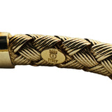 14k Yellow Gold 14.8g Woven Braided Flex Bangle Bracelet Italy 6.75"