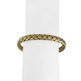 14k Yellow Gold 14.8g Woven Braided Flex Bangle Bracelet Italy 6.75"