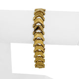 14k Yellow Gold 15g Vintage Aurafin 13mm Fancy Link Bracelet Italy 7.5"