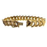 14k Yellow Gold 15g Vintage Aurafin 13mm Fancy Link Bracelet Italy 7.5"