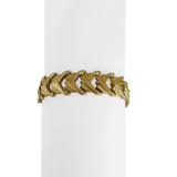 14k Yellow Gold 15g Vintage Aurafin 13mm Fancy Link Bracelet Italy 7.5"