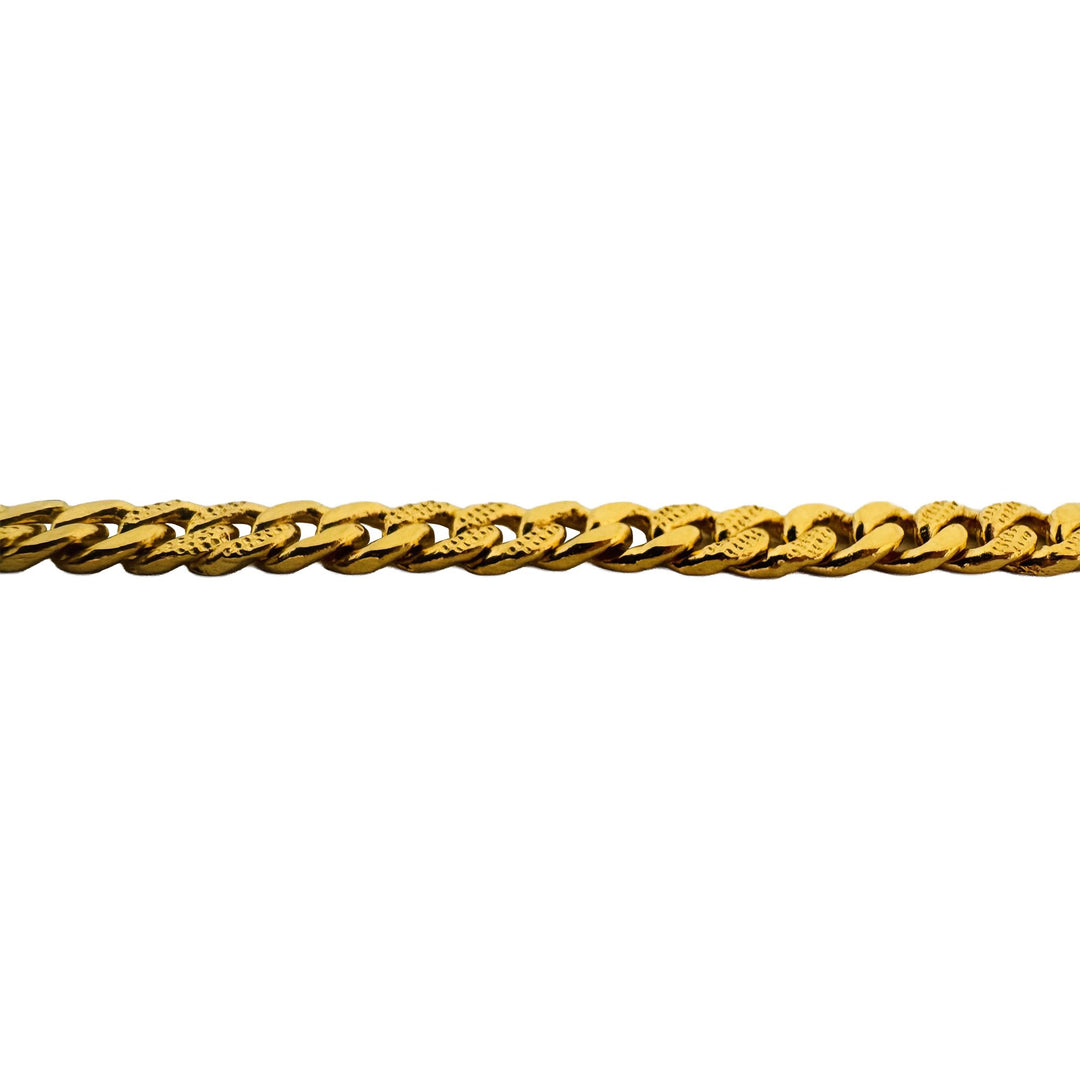 24k Pure Yellow Gold 13g Solid Curb Link Bracelet with Heart Charm 7"