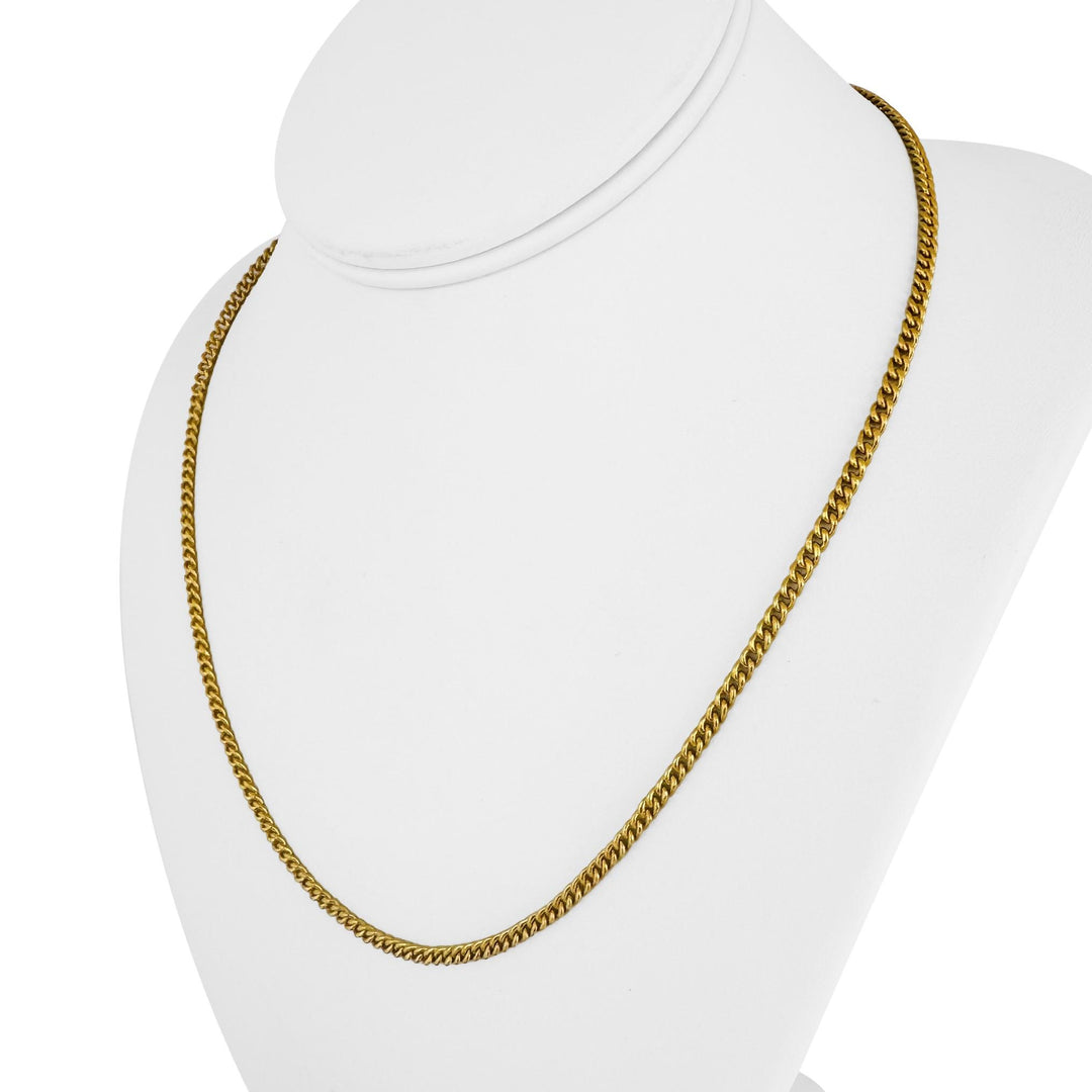 24k Pure Yellow Gold 22.8g Solid Heavy 3mm Curb Link Chain Necklace 19"