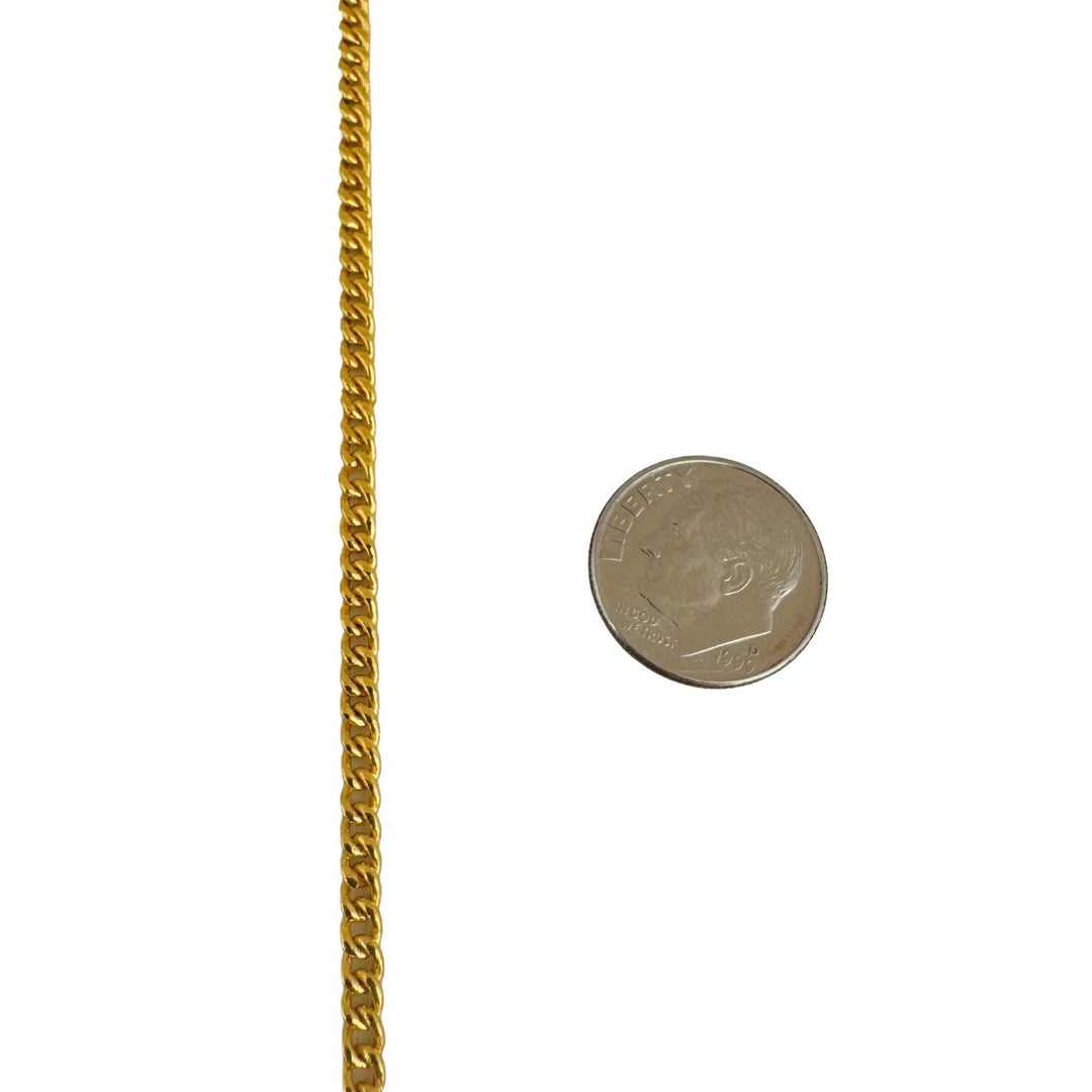 24k Pure Yellow Gold 22.8g Solid Heavy 3mm Curb Link Chain Necklace 19"