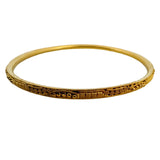 Set of Four 22k Yellow Gold 38g Solid Beaded Diamond Cut Bangle Bracelets 7.75"