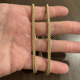 14k Yellow Gold 21.4g Diamond Cut 3.5mm Squared Franco Link Chain Necklace 20"