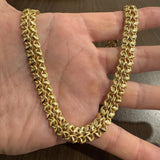 14k Yellow Gold 18.6g Ladies 10.5mm Fancy Link Chain Necklace Italy 17"