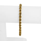 18k Yellow Gold 7.8g Vintage Ladies Thick 5mm Rope Bracelet 7.5"
