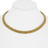 18k Yellow Gold 21.5g Ladies 7mm Byzantine Link Necklace Italy 17"