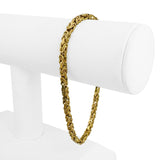 18k Yellow Gold 19.5g Solid Men's 3mm Squared Byzantine Link Bracelet Italy 8.5"
