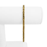 18k Yellow Gold 19.5g Solid Men's 3mm Squared Byzantine Link Bracelet Italy 8.5"