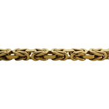 18k Yellow Gold 19.5g Solid Men's 3mm Squared Byzantine Link Bracelet Italy 8.5"